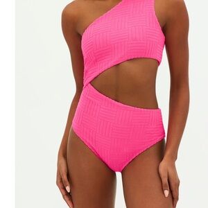 Like New: Beach Riot One-Shoulder Pink Cutout Swimsuit Celina Strawberry Moon